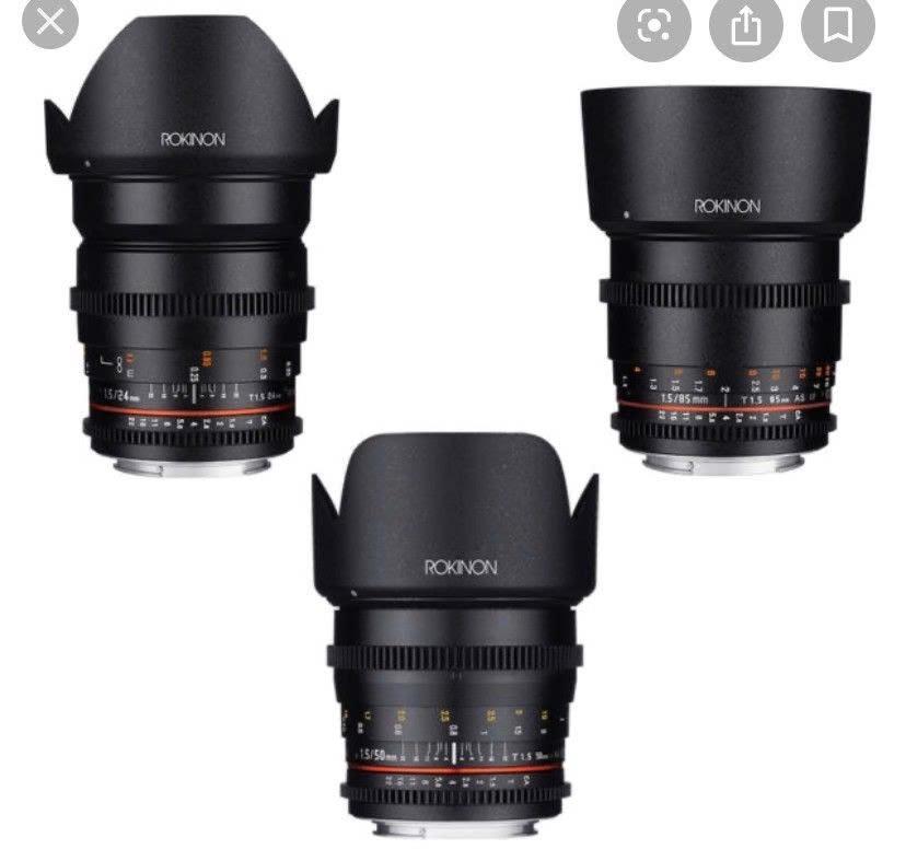 Rokinon 24, 35, 50 & 85mm T1.5 optikk til leie i Oslo (generelt)