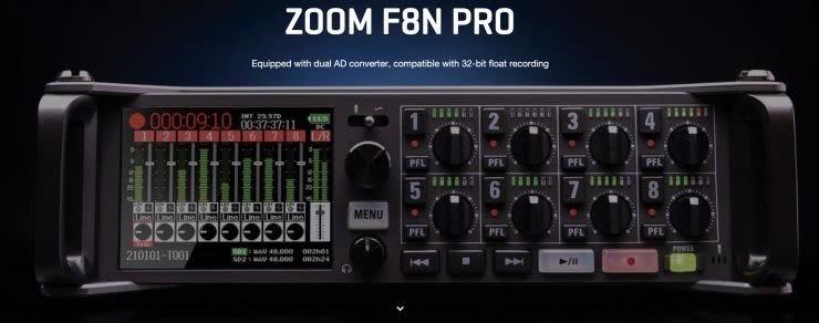32-bit Float ZOOM F8n Pro 8 tracks Multitrack Recorder