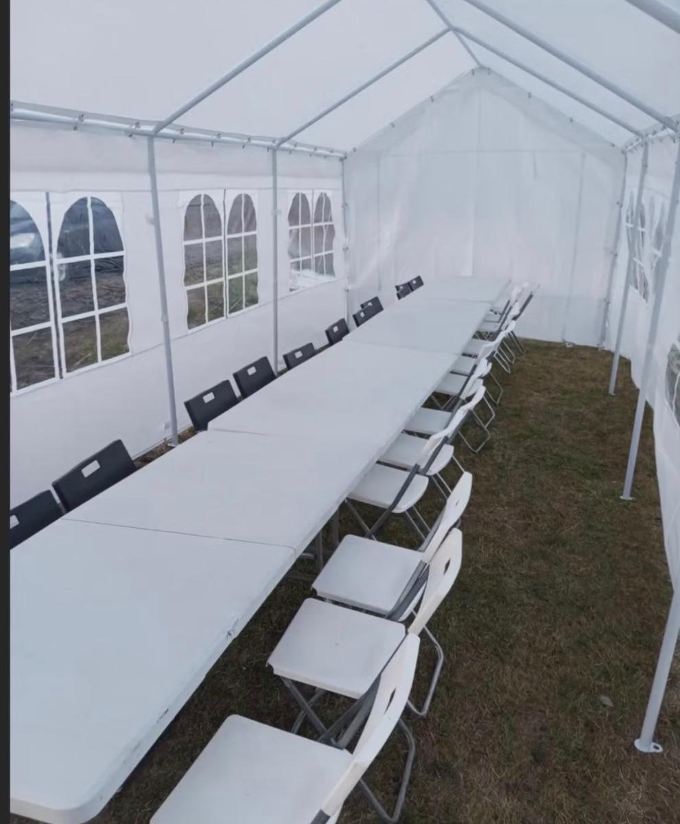 Hvitt partytelt med vinduer 3x8m- utleie, bilde 4 av 7