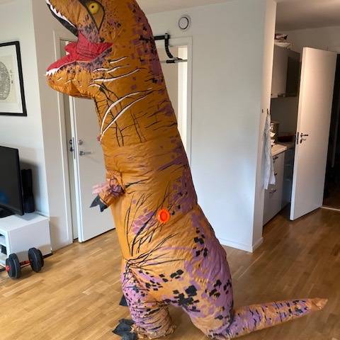Dinosaurkostyme voksen til leie i Bjerke