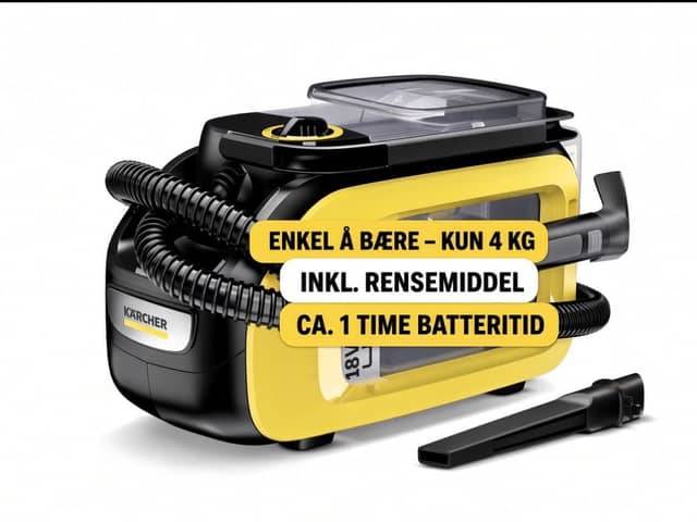 Kärcher tepperenser med lang batteritid til leie i Gamle Oslo