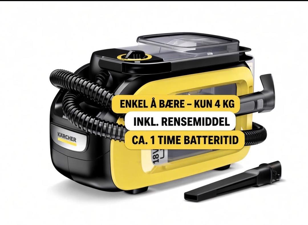 Kärcher tepperenser med lang batteritid til leie i Gamle Oslo