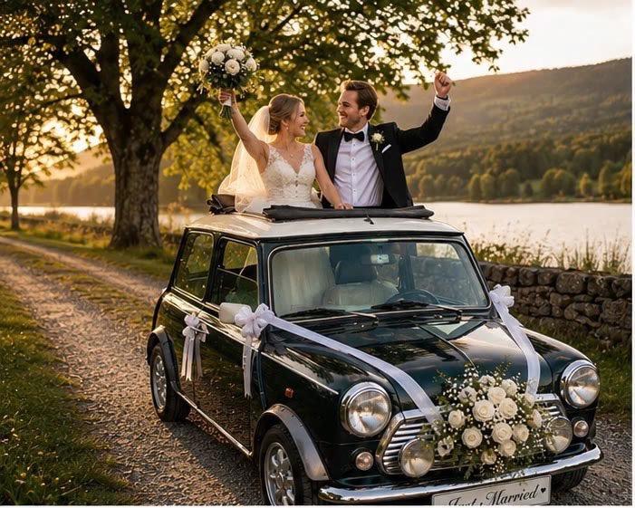 Mini Cooper bil til leie til bryllup / spesielle anledninger / reklame e.l., bilde 5 av 8